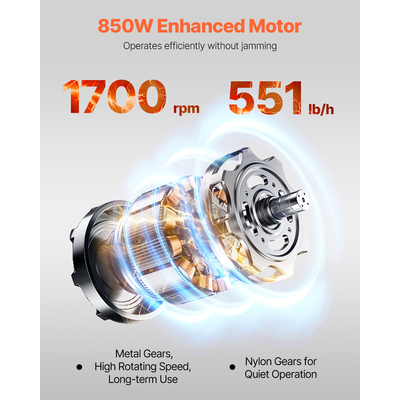 VEVOR Ηλεκτρική μηχανή κοπής κρέατος 850W Εμπορική μηχανή κοπής κρέατος