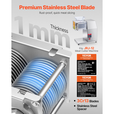 VEVOR Μηχάνημα κοπής κρέατος Λεπίδα 5 mm από ανοξείδωτο χάλυβα για SJY-DQ90 Meat Slider