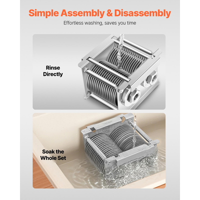 VEVOR Μηχάνημα κοπής κρέατος Λεπίδα 5 mm από ανοξείδωτο χάλυβα για SJY-DQ90 Meat Slider