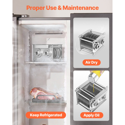 VEVOR Μηχάνημα κοπής κρέατος Λεπίδα 5 mm από ανοξείδωτο χάλυβα για SJY-DQ90 Meat Slider