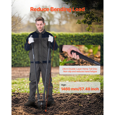 VEVOR Post Hole Digger με ζυγαριά λαβής από ανθρακούχο χάλυβα 57,5&quot; Hole Digger