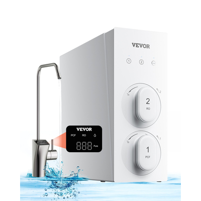 Σύστημα αντίστροφης όσμωσης VEVOR 600 GPD 8 σταδίων Φίλτρο νερού χωρίς δεξαμενή κάτω από το νεροχύτη