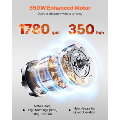 VEVOR Ηλεκτρική μηχανή κοπής κρέατος 550W Εμπορική μηχανή κοπής κρέατος