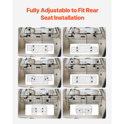VEVOR Dog Carrier Barrier 38&quot;-66,3&quot; Ρυθμιζόμενη πύλη διαιρέτη για κατοικίδια για χώρο φορτίου