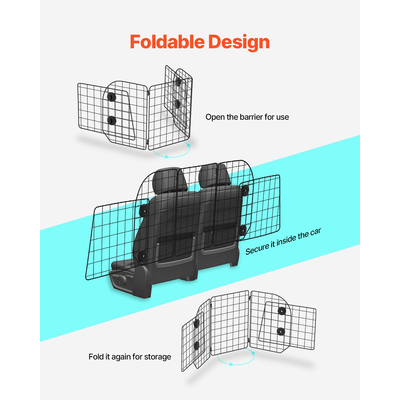 VEVOR Dog Carrier Barrier 38,5&quot;-61,6&quot; Ρυθμιζόμενη πύλη διαιρέτη για κατοικίδια για χώρο φορτίου