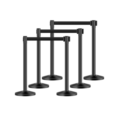 VEVOR 6 τμχ Stanchion Post με 4 ανασυρόμενες ζώνες &amp; κούφια βάση έγχυσης άμμου