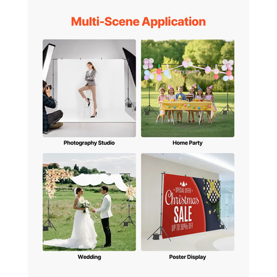 VEVOR Backdrop Stand Background Stand Kit 6,5 x 10 ft για Party &amp; Photo Studio