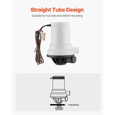 Αντλία VEVOR Livewell για σκάφος 12V 1600GPH Livewell Aerator Pump Straight 2 είσοδοι