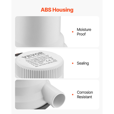 Αντλία VEVOR Livewell για σκάφος 12V 1600GPH Livewell Aerator Pump Straight 2 είσοδοι