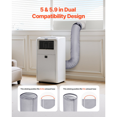 Κάλυμμα καλύμματος εύκαμπτου σωλήνα κλιματιστικού VEVOR Φορητό περίβλημα σωλήνα εξάτμισης με μόνωση AC