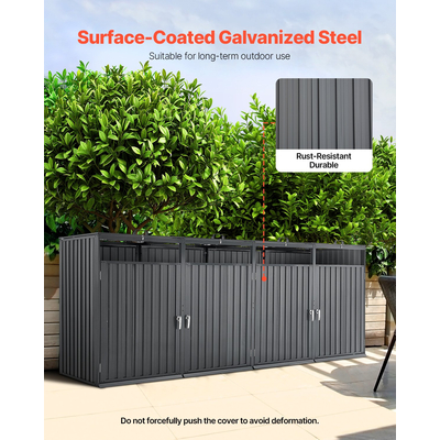 VEVOR Κάδος Απορριμμάτων Αποθηκευτικός Κάδος Απορριμμάτων 4 x 52,79 Gal για κάδους απορριμμάτων