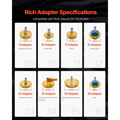 VEVOR 17 Pcs Brake Master Bleeder Kit Σετ αντάπτορα εξαέρωσης φρένων για τα περισσότερα οχήματα