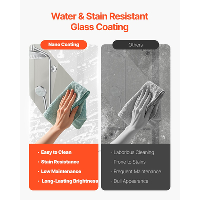 VEVOR Πόρτα ντους μπανιέρας 50-60 ίντσες Π x 60 ίντσες Υ Πόρτα μπανιέρας παράκαμψης ημι-πλαίσιο