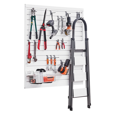 VEVOR 4 x 4 ft Επένδυση τοίχου από PVC Λευκή πλάκα γκαράζ με αρθρωτό σχέδιο