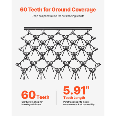 VEVOR Drag Harrow 5,8 x 4,8 ft Chain Harrow ATV γκαζόν για ισοπέδωση τοπίου