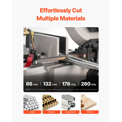 VEVOR Metal Horizontal Band Saw 7 x 12 in 1,1 kW Variable Speed ​​Saw 220V
