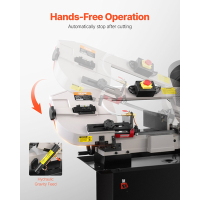 VEVOR Metal Horizontal Band Saw 7 x 12 in 1,1 kW Variable Speed ​​Saw 220V