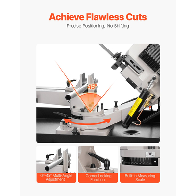 VEVOR Metal Horizontal Band Saw 7 x 8,25 in 1,1 kW Variable Speed ​​Saw 220V