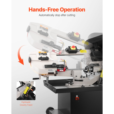 VEVOR Metal Horizontal Band Saw 7 x 8,25 in 1,1 kW Variable Speed ​​Saw 220V