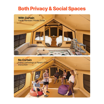 Φουσκωτή σκηνή VEVOR για κάμπινγκ 8-12 ατόμων Glamping σκηνή με αντλία Εύκολη ρύθμιση