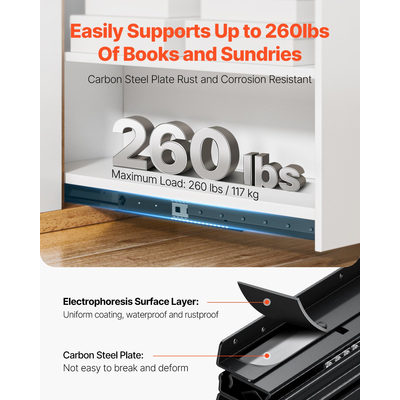 VEVOR Undermount Συρταριέρα Slides 32 ιντσών Κάτω από σκάλες ράγες ντουλαπιού 260 LB φορτίο