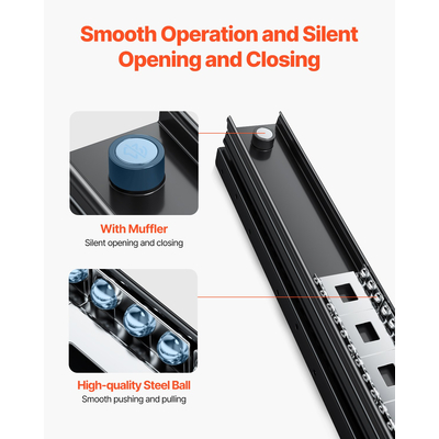 VEVOR Undermount Συρταριέρα Slides 32 ιντσών Κάτω από σκάλες ράγες ντουλαπιού 260 LB φορτίο