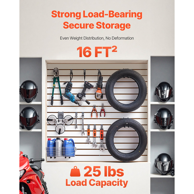 VEVOR 4 x 4 ft Επένδυση τοίχου από MDF Λευκή πλάκα γκαράζ με αρθρωτό σχέδιο