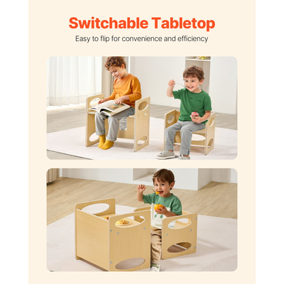 VEVOR Σετ τραπέζι και καρέκλα απογαλακτισμού Montessori Παιδικό τραπέζι και καρέκλα Ξύλο