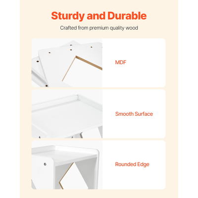 Τραπέζι και καρέκλα απογαλακτισμού VEVOR Σετ Τραπέζι και Καρέκλα Παιδικής Δραστηριότητας Montessori Λευκό