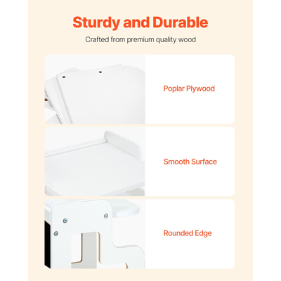 Τραπέζι και καρέκλα απογαλακτισμού VEVOR Γραφείο για νήπια Montessori με λευκό πίνακα