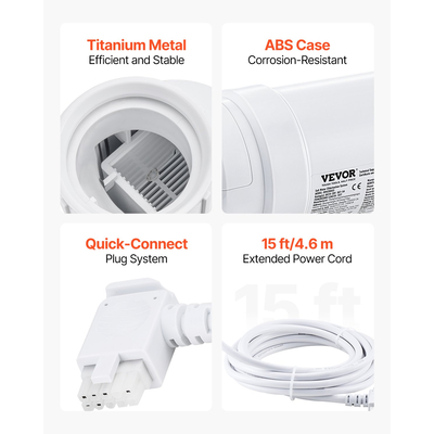 Σύστημα χλωρίωσης αλμυρού νερού VEVOR W3T-Cell-15 για εσωτερική πισίνα 40000 γαλόνια