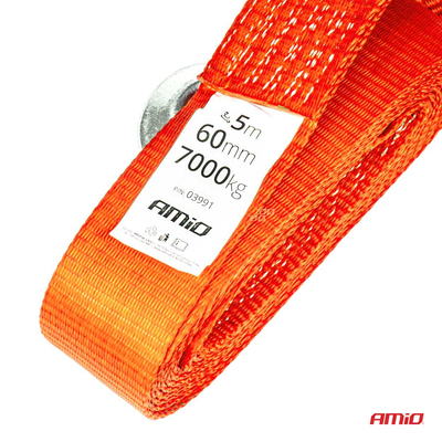 ΙΜΑΝΤΑΣ ΡΥΜΟΥΛΚΗΣΗΣ TOW ROPE 60mm 7000KG 5m ΚΟΚΚΙΝΟ AMIO - 1 τεμ.