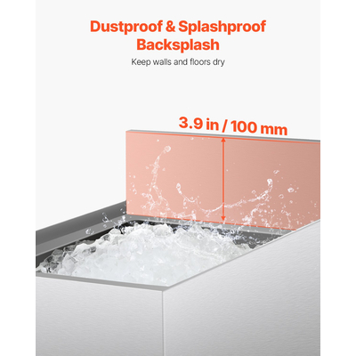 Επαγγελματικός κάδος πάγου VEVOR 28 L Κάδος πάγου κάτω από τη ράβδο με συρόμενες θήκες για μπουκάλια