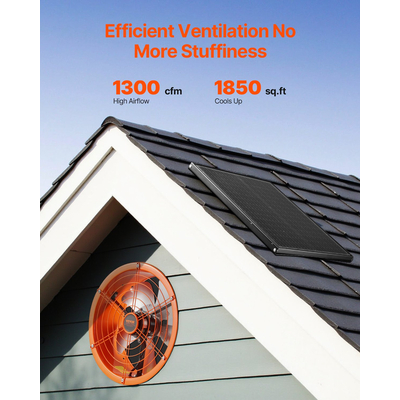 VEVOR 14&quot; Gable Mount Fan 1300 CFM Attic Vent Ανεμιστήρας με Ρυθμιζόμενο Θερμοστάτη