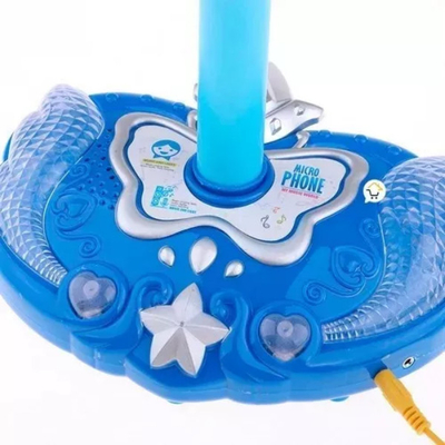 Παιδικό μικρόφωνο καραόκε διπλό με σταντ - 8801-L - 922277 - Blue