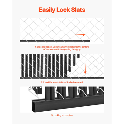 VEVOR φράχτη με συνδέσμους αλυσίδας Privacy πηχάκια μονού τοίχου για 6&#039; ψηλό φράχτη κάτω κλειδαριά