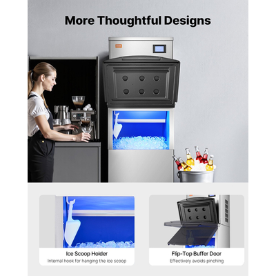 Κάδος αποθήκευσης VEVOR Commercial Ice Maker Δοχείο πάγου από ανοξείδωτο ατσάλι χωρητικότητας 250 lbs