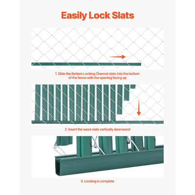 VEVOR Chain Link Fence Slats Privacy Διπλού Τοίχου με φτερά για ψηλό φράχτη 4&#039;
