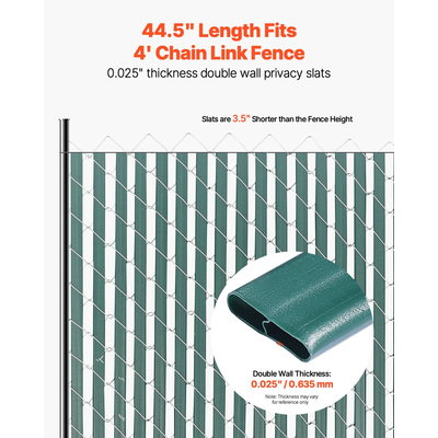 VEVOR φράχτη με συνδέσμους αλυσίδας Privacy πηχάκια διπλού τοιχώματος για 4&#039; ψηλή κλειδαριά στο κάτω μέρος του φράχτη