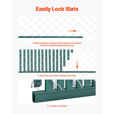 VEVOR φράχτη με συνδέσμους αλυσίδας Privacy πηχάκια διπλού τοιχώματος για 4&#039; ψηλή κλειδαριά στο κάτω μέρος του φράχτη