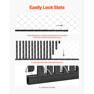 VEVOR φράχτη με συνδέσμους αλυσίδας Privacy πηχάκια διπλού τοιχώματος για 6&#039; ψηλή κλειδαριά κάτω φράχτη