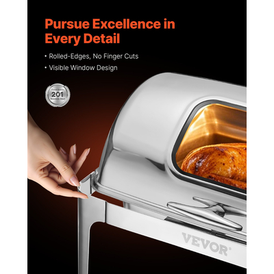 VEVOR 9Qt 1 Πακέτο Ορθογώνιο Ρολό Σετ πιάτων με 2 τηγάνια μισού μεγέθους