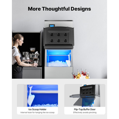Κάδος αποθήκευσης VEVOR Commercial Ice Maker Δοχείο πάγου χωρητικότητας 250 lbs με φίλτρο