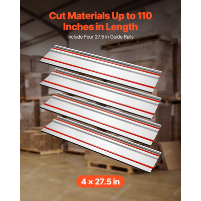 VEVOR οδηγός πριονιού τροχιάς Rail 110 σε 3 συνδετήρες Fit Makita Festool WEN Πριόνια τροχιάς