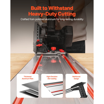 VEVOR οδηγός πριονιού τροχιάς Rail 110 σε 3 συνδετήρες Fit Makita Festool WEN Πριόνια τροχιάς