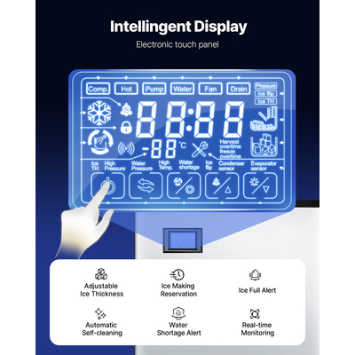 VEVOR Commercial Ice Maker 500 lbs/24 h Αυτοκαθαριζόμενη παγομηχανή - Μόνο κεφαλή