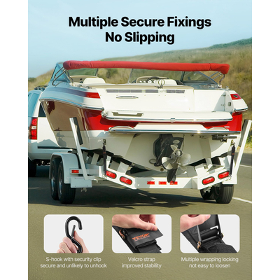 Πτυσσόμενοι ιμάντες καστάνιας VEVOR Ιμάντες δεσίματος 2 σε x 4 πόδια για σκάφος (2 πακέτο)