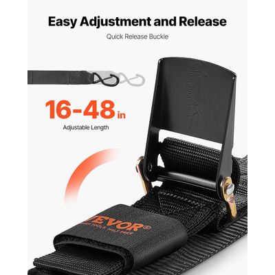 Πτυσσόμενοι ιμάντες καστάνιας VEVOR Ιμάντες δεσίματος 2 σε x 4 πόδια για σκάφος (2 πακέτο)