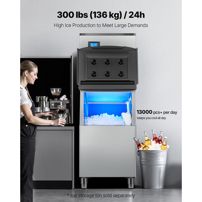 VEVOR Commercial Ice Maker 300 lbs/24 h Αυτοκαθαριζόμενη παγομηχανή - Μόνο κεφαλή