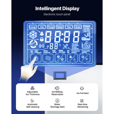 VEVOR Commercial Ice Maker 300 lbs/24 h Αυτοκαθαριζόμενη παγομηχανή - Μόνο κεφαλή